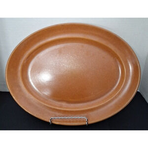 Homer Laughlin Wells Art Glazes Rust Oval Serving Platter 13" Vintage